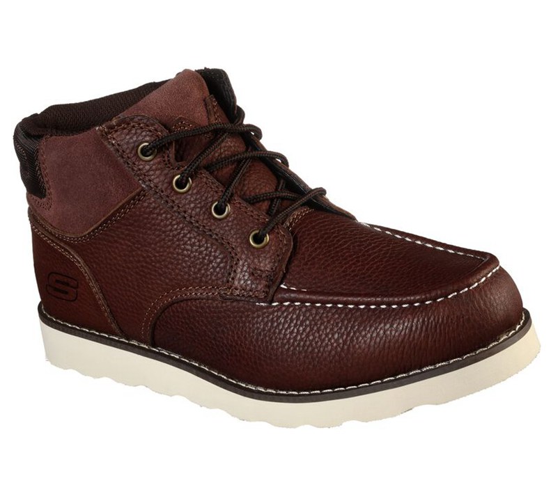 Skechers Relaxed Fit: Kadmiel - Mens Work Boots Dark Brown [AU-TM2352]